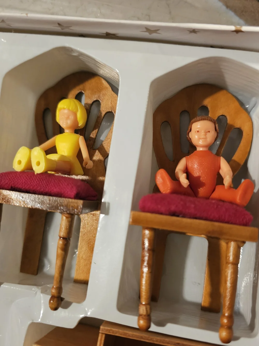 Handcrafted Miniature Wooden Furniture Set in Light Brown